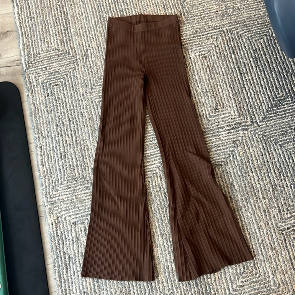 SIR. The Label Ripped Brown Flared Knit Pants - Picture 5 of 5